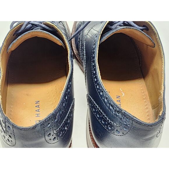 Cole Haan Shoes Men’s Size 9 M Deep Navy Blue Wing Tip Oxford Lace Up